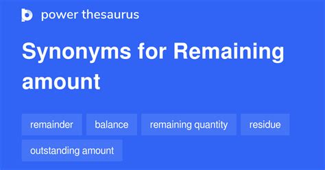 remaining amount synonym